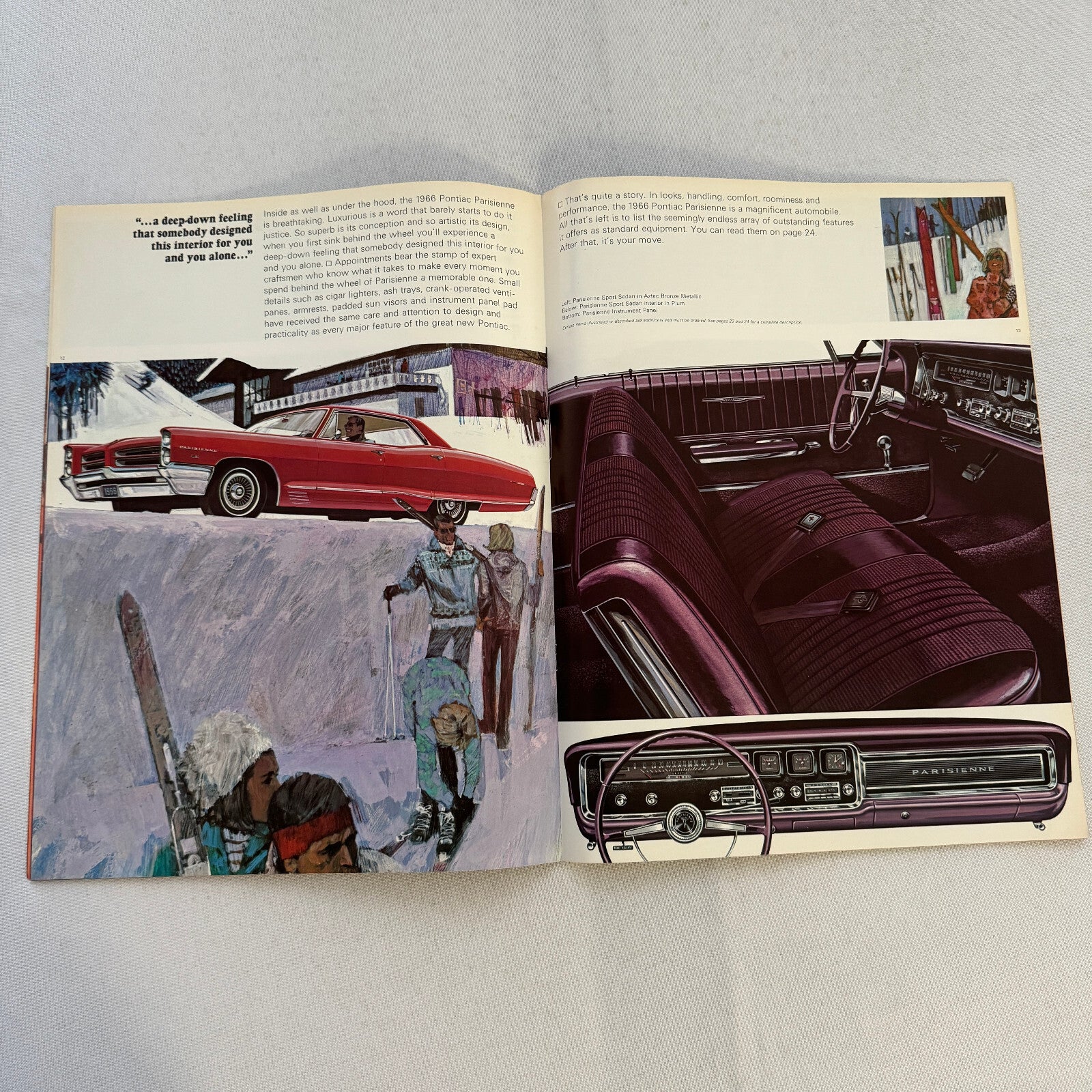 1966 Pontiac Sales Brochure Catalog Grand Parisienne Laurentian Strato Chief