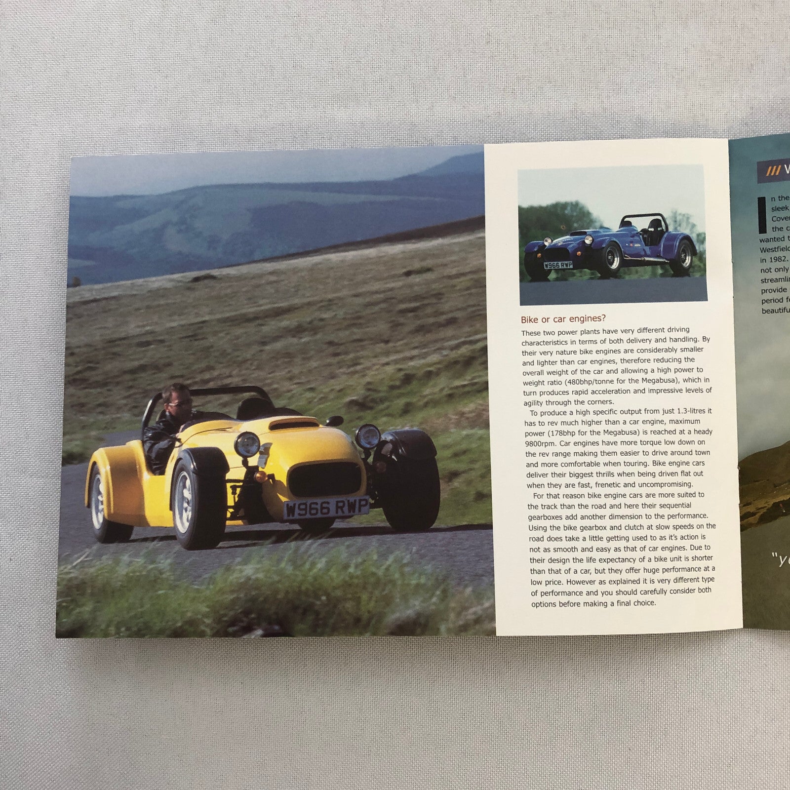 Westfield Sports Car Sales Brochure Catalog Kit Car XI 1600 2000 2000S Megabusa