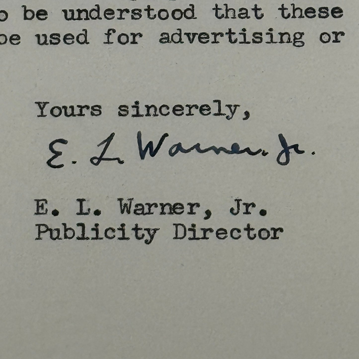 1954 Oldsmobile Letter Letterhead Vintage Document Signed Publicity Director