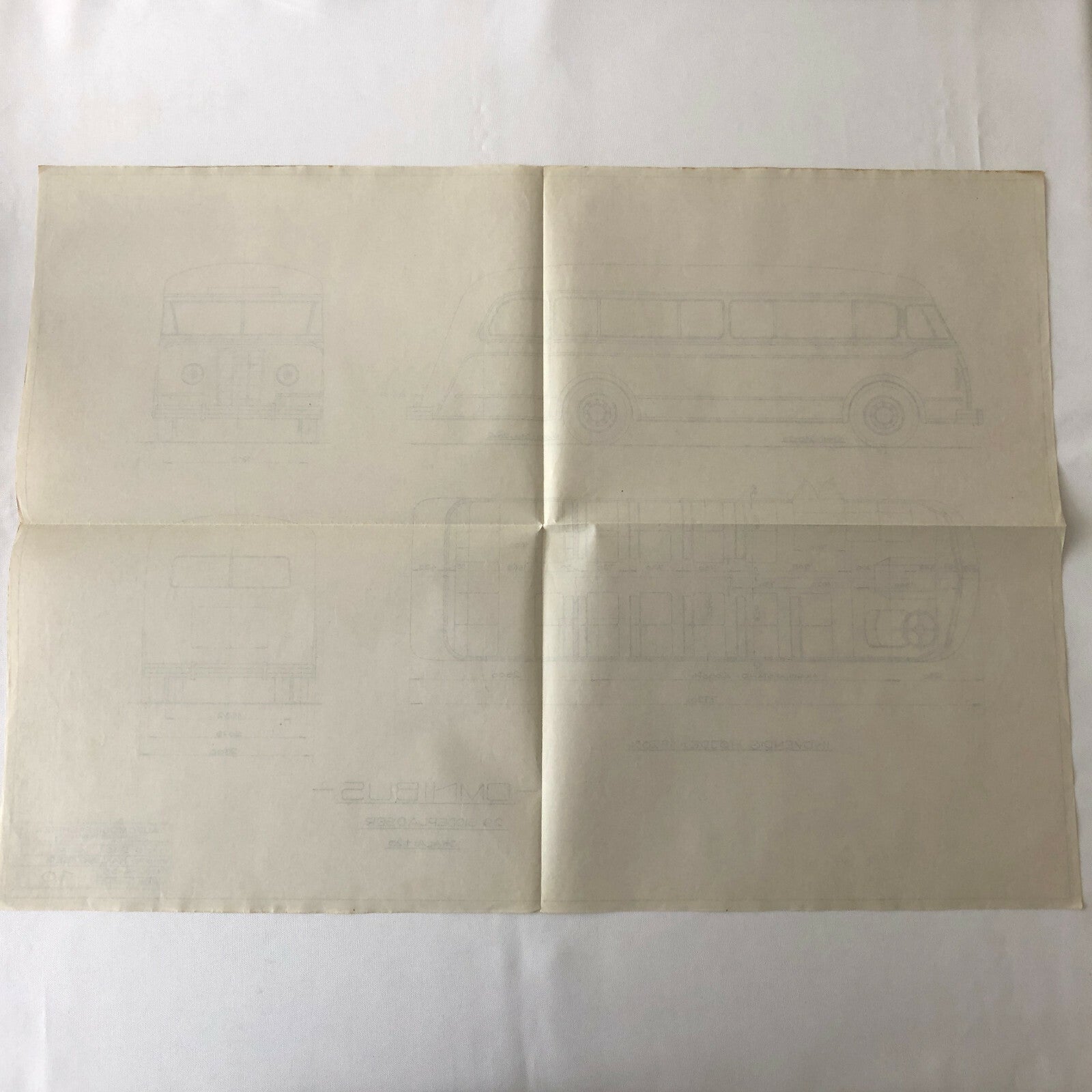 1935 Coachbuilder Bus Design Blueprint Rendering Blue Print Coach Bus Truck
