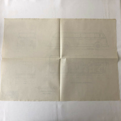 1935 Coachbuilder Bus Design Blueprint Rendering Blue Print Coach Bus Truck