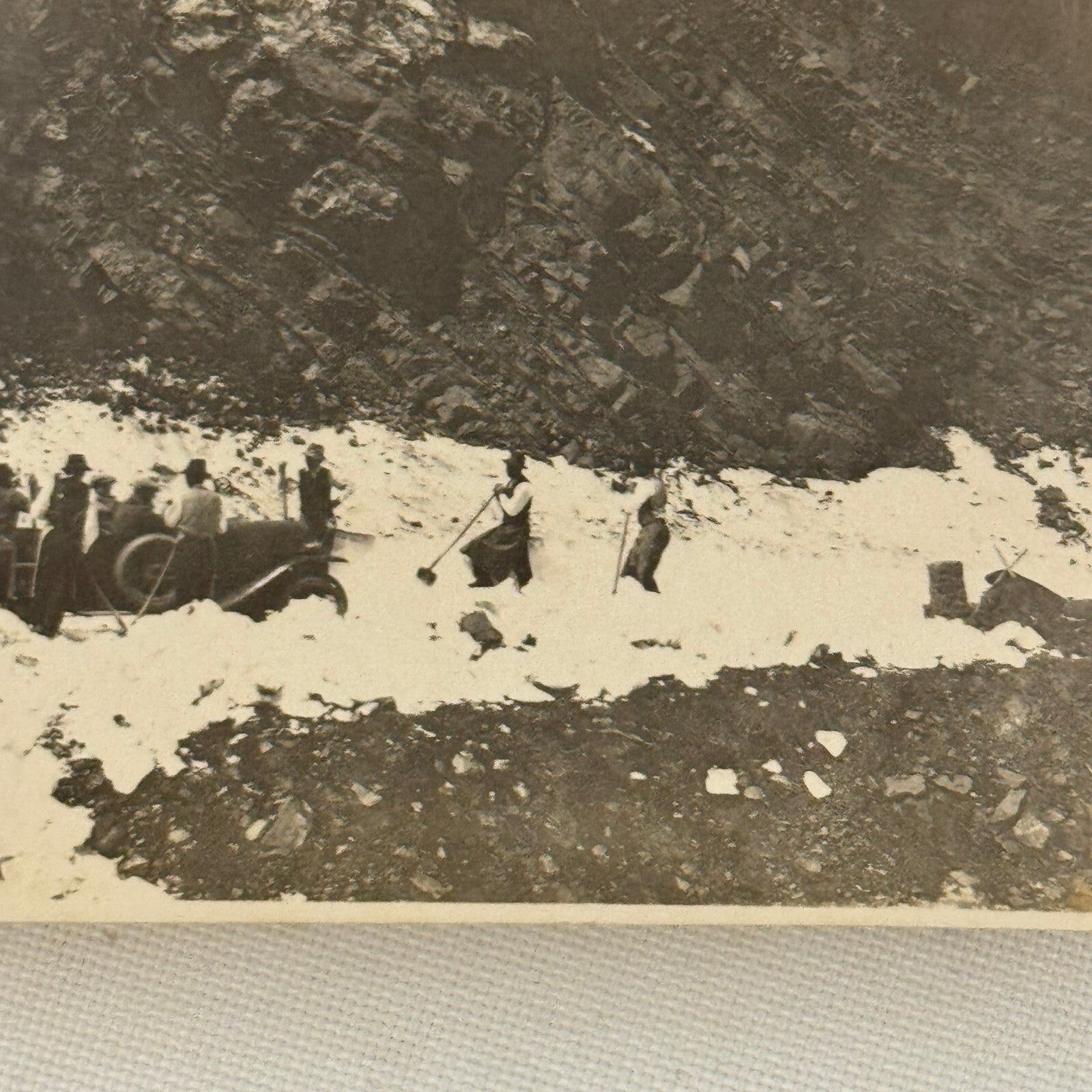 Vintage Photograph Photo Early Car Automobile Antique Mountains Snow