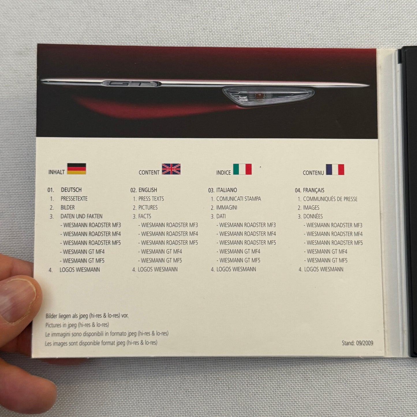 Wiesmann Sports Car Press Kit Photo CD Lot 2x