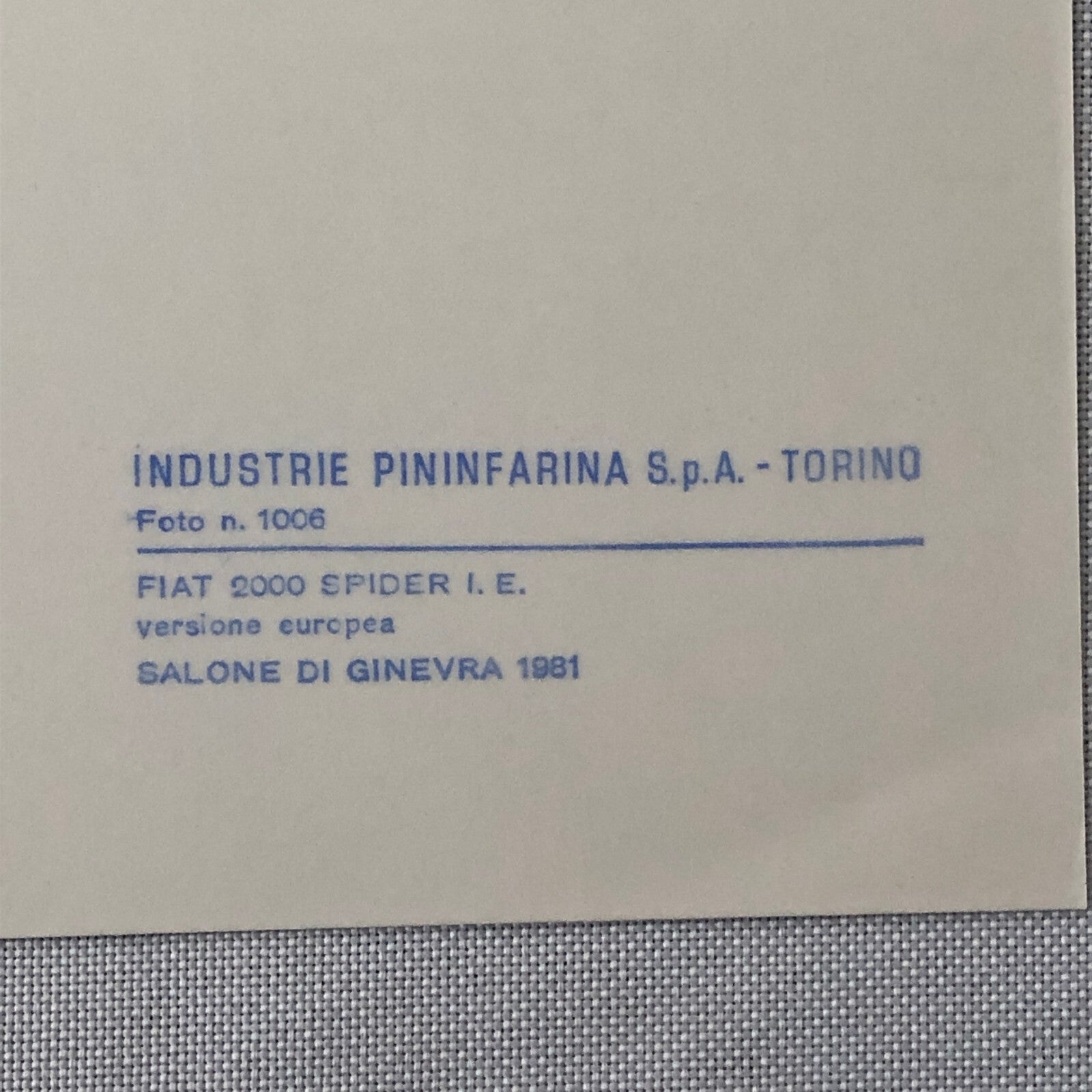 Fiat 2000 Spider Pininfarina Photo Photograph Lot of 2