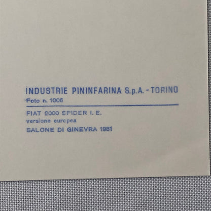 Fiat 2000 Spider Pininfarina Photo Photograph Lot of 2