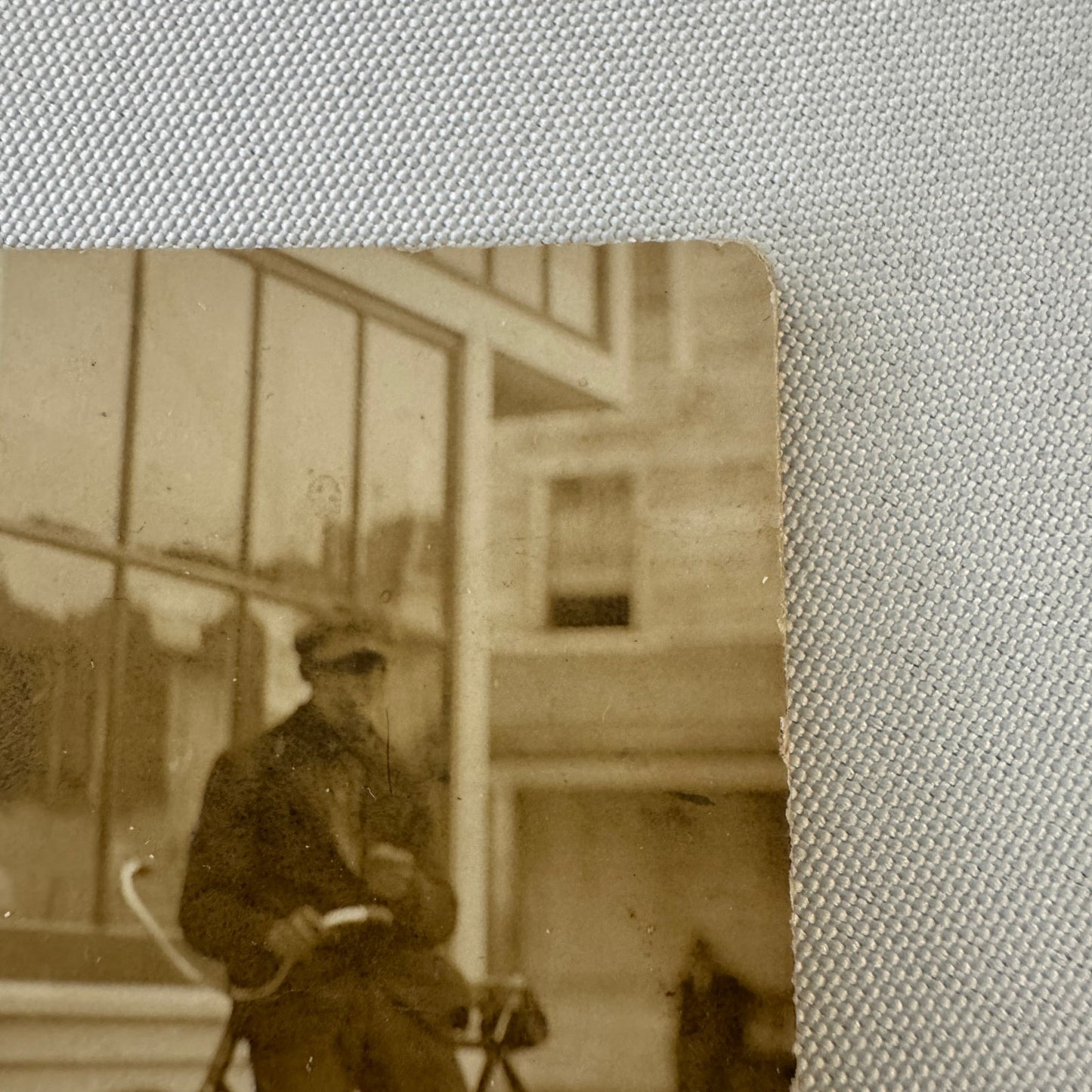 Antique Indian Motorcycle Bicycle Rider Real Photo Postcard RPPC Vintage Bike
