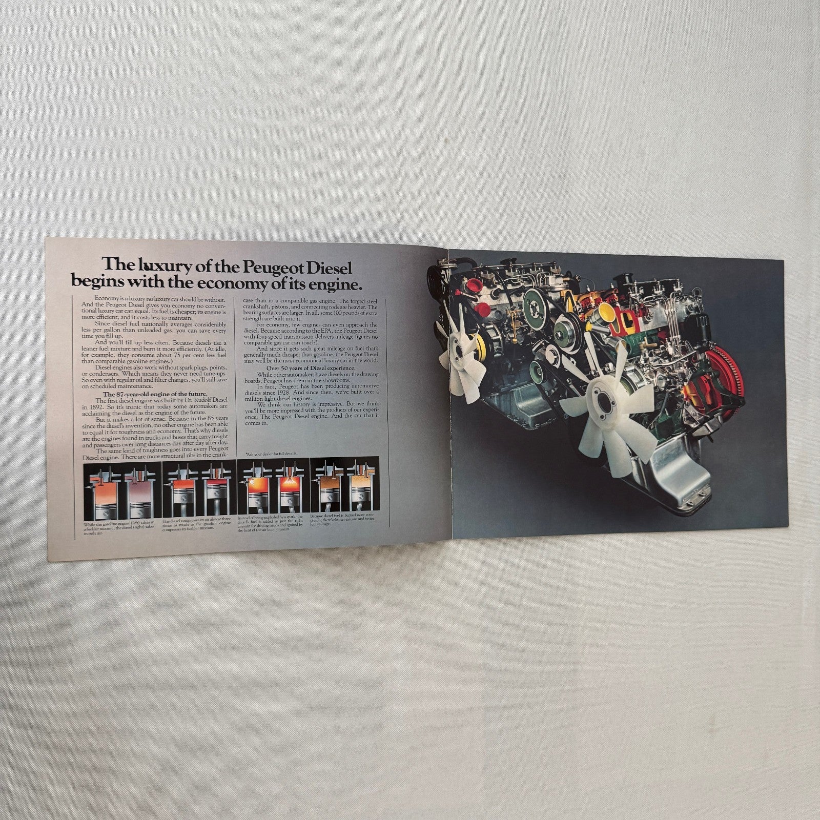 Vintage Peugeot Diesel Car Sales Brochure Catalog Station Wagon Sedan