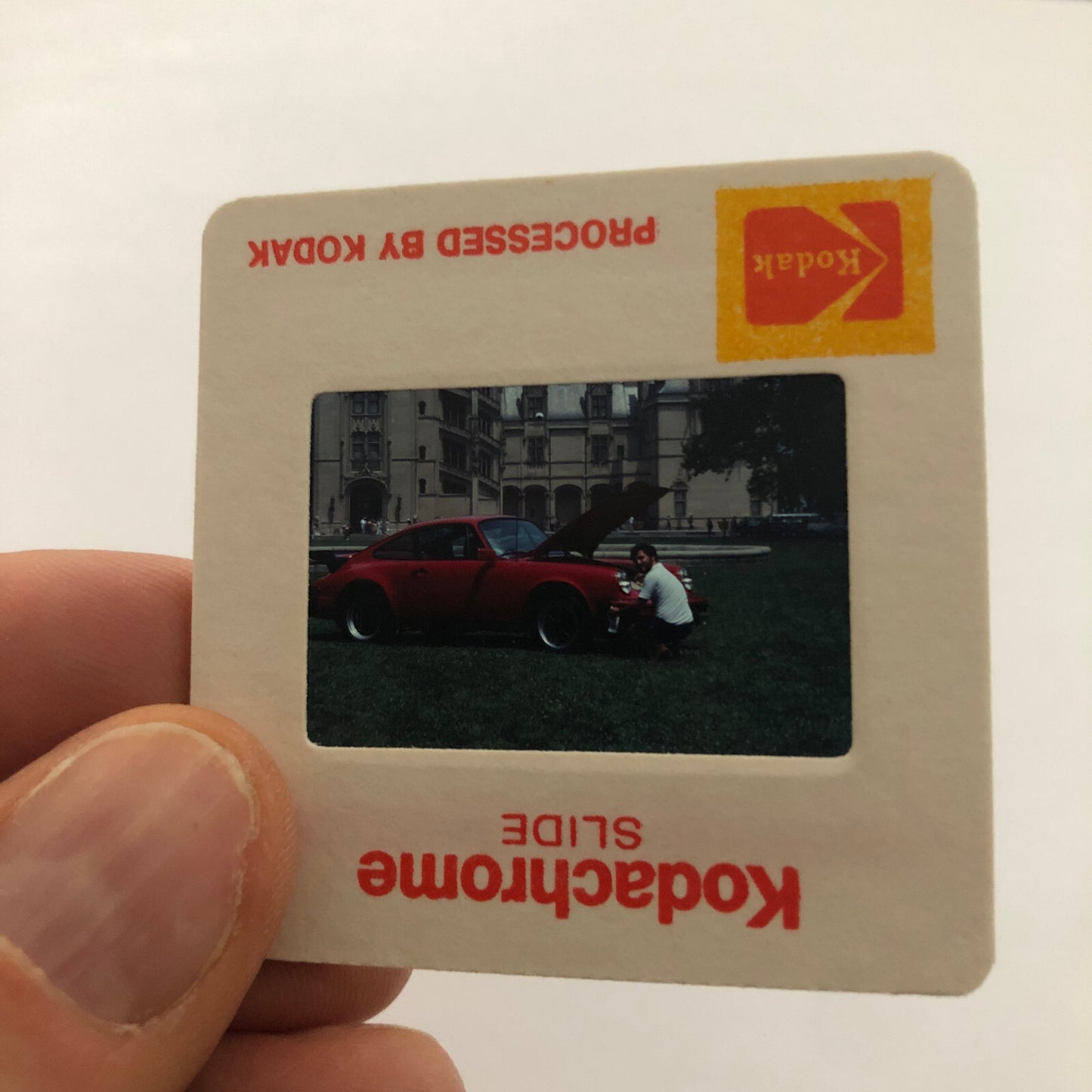 Porsche 911 Car 35mm Photo Slide Vintage 1981