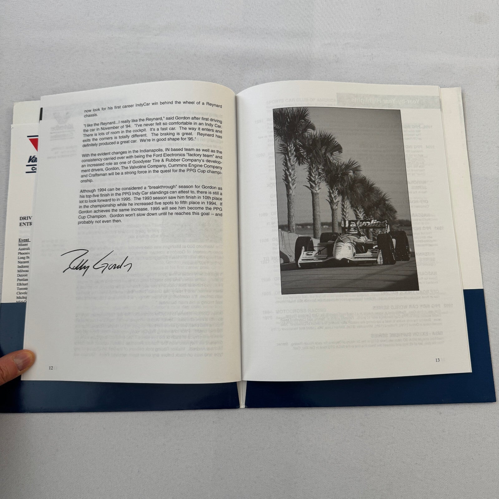 1995 Robby Gordon Valvoline Racing PPG Indy Car Press Kit Brochure 35mm Slides