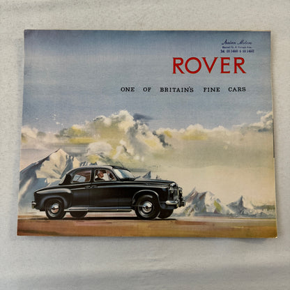 Rover Car Sales Brochure Catalog Vintage Sixty Seventy Five Ninety 105S 105R