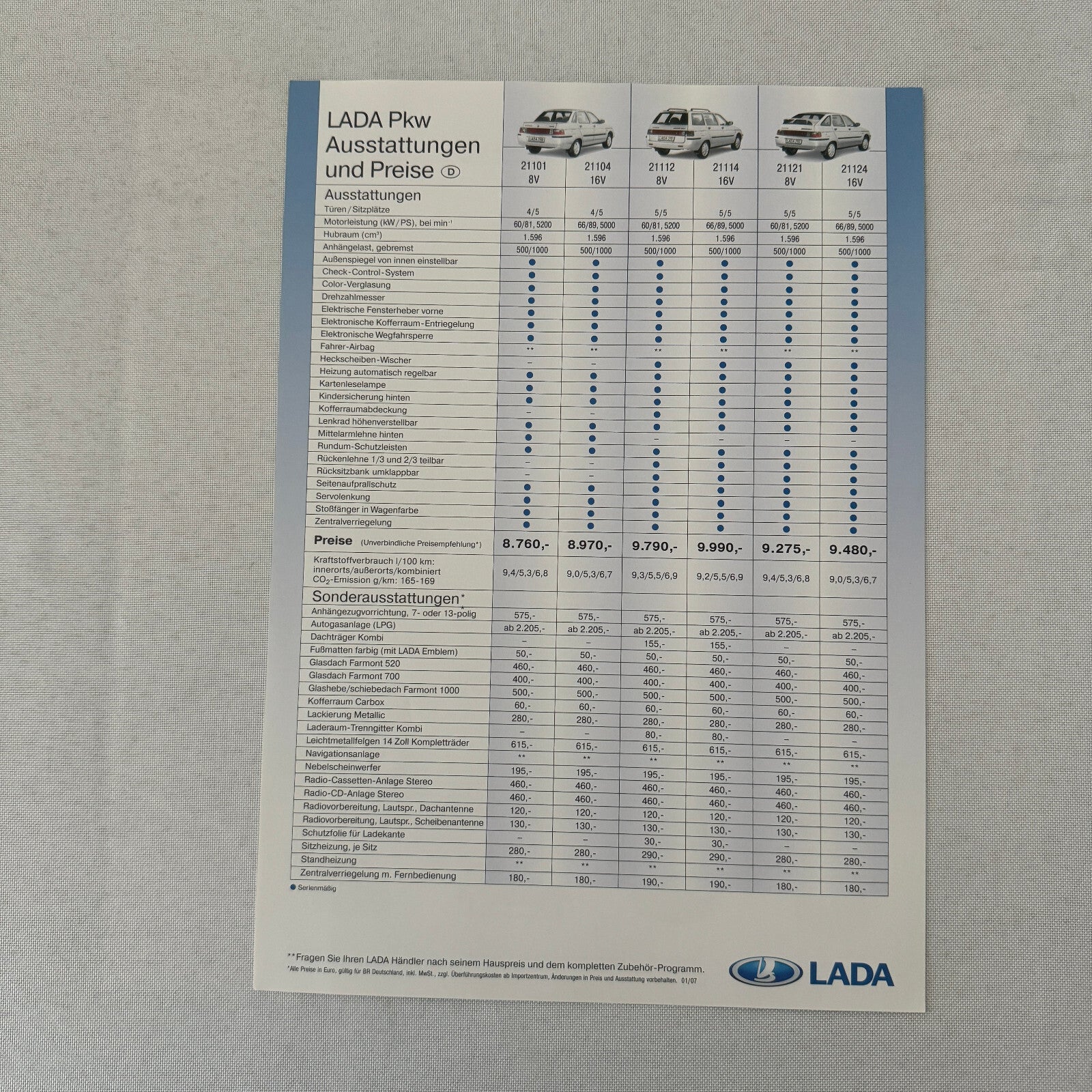 Lada Niva Car Sales Brochure Catalog GERMAN Text European Market Taiga Special +