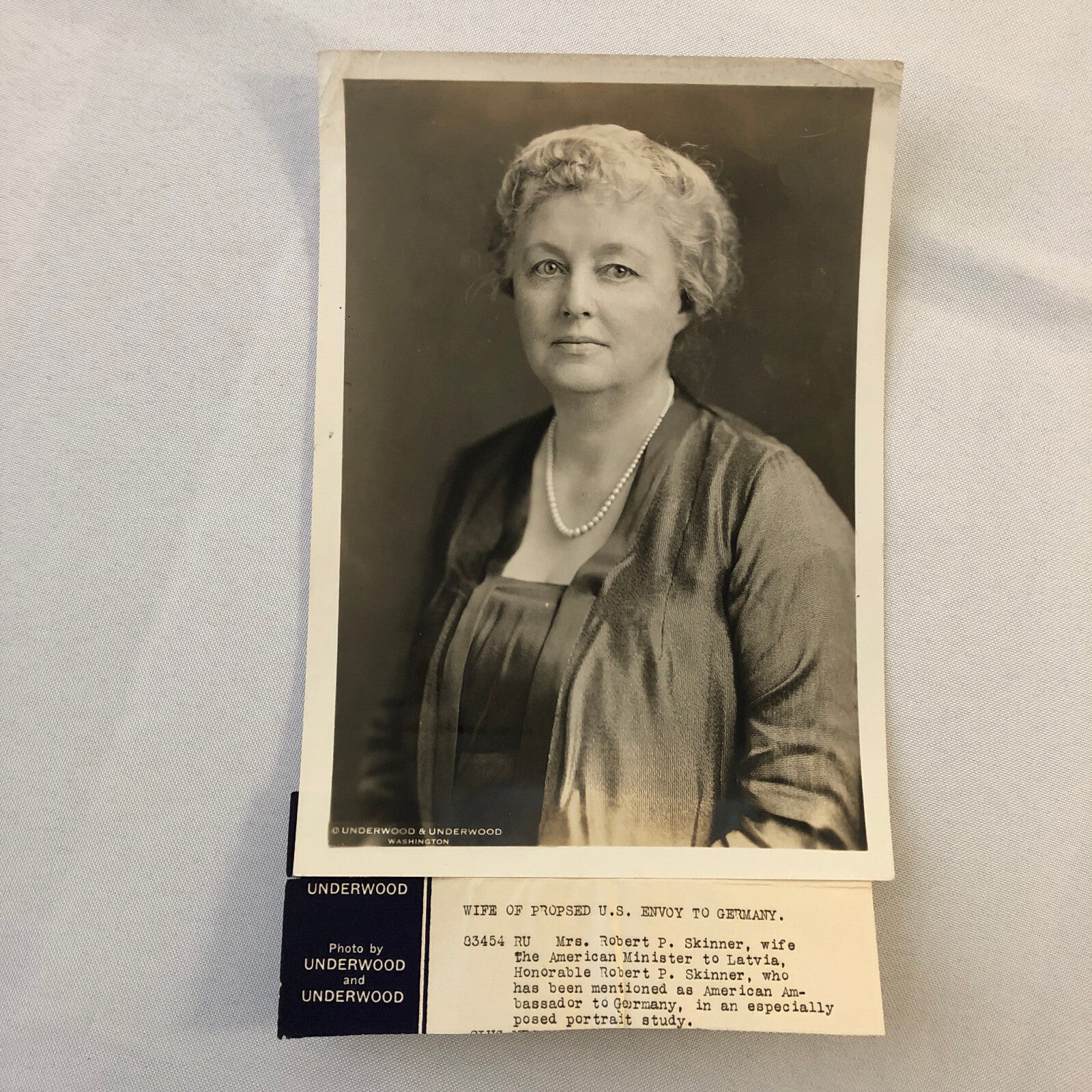 Press Photograph Photo Wife of US Ambassador to Germany 1930s Robert P Skinner