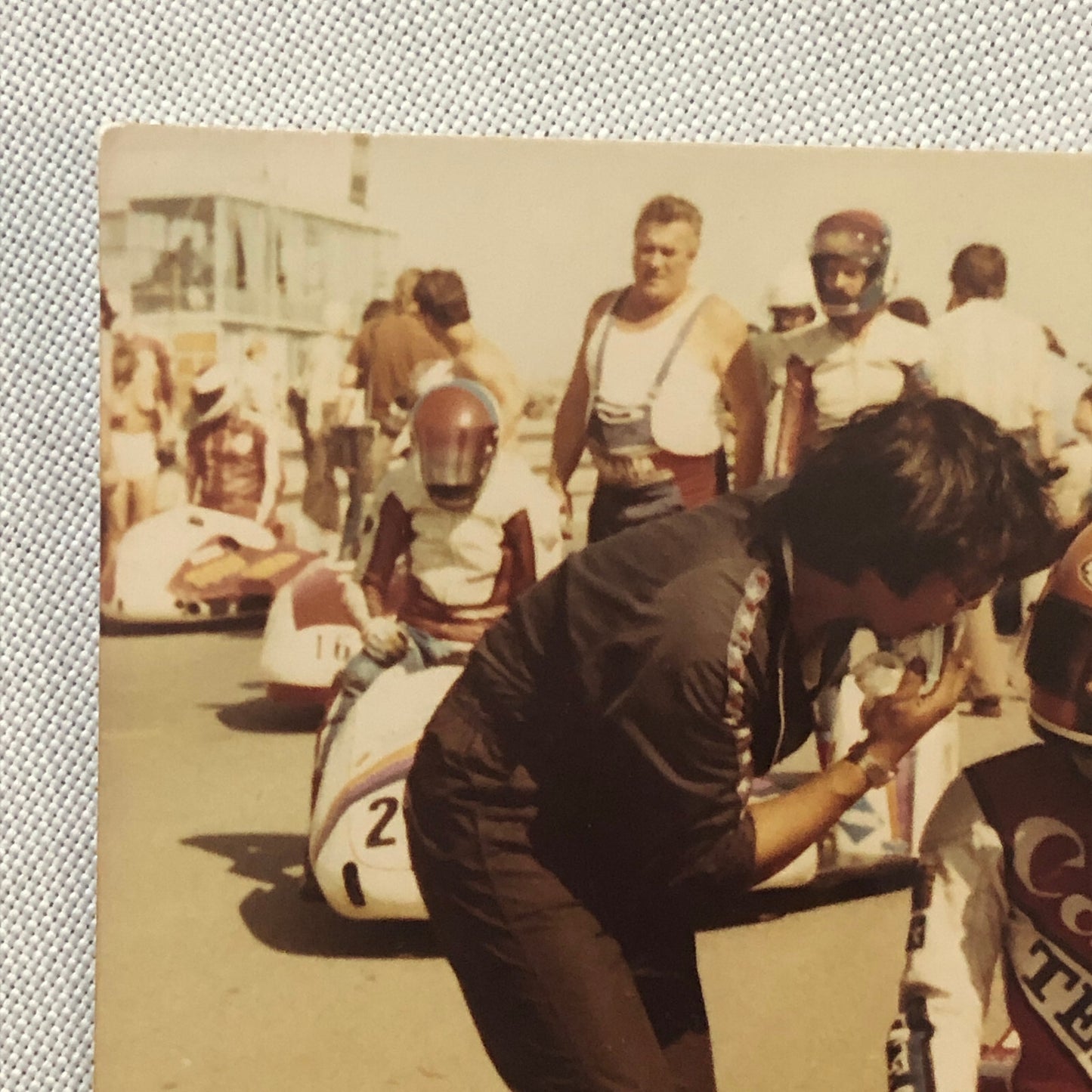 Vintage Motorcycle Sidecar Racing Photo photograph Rider Side Car