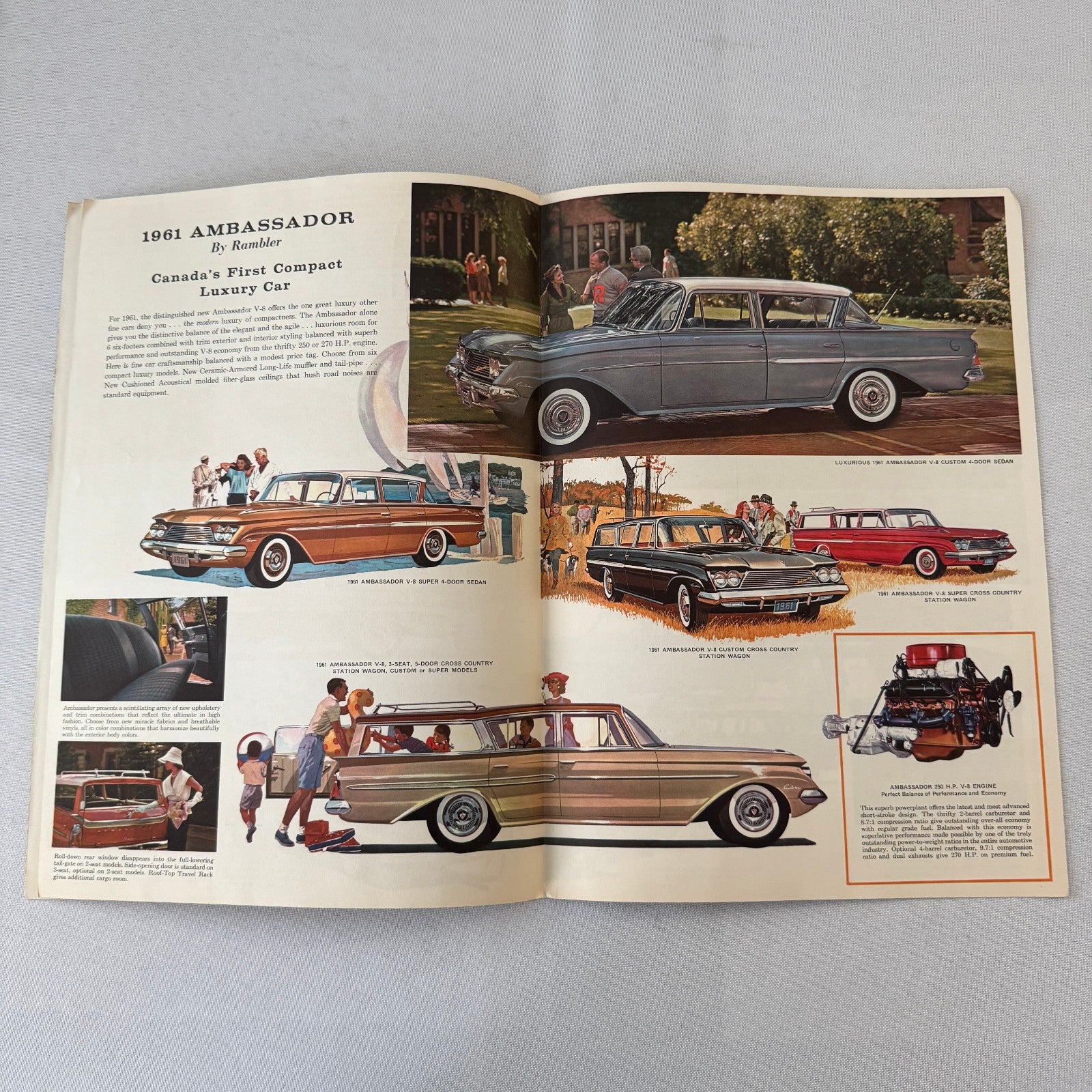 1961 Rambler Car Sales Brochure Catalog American Classic Ambassador V8 Canadian