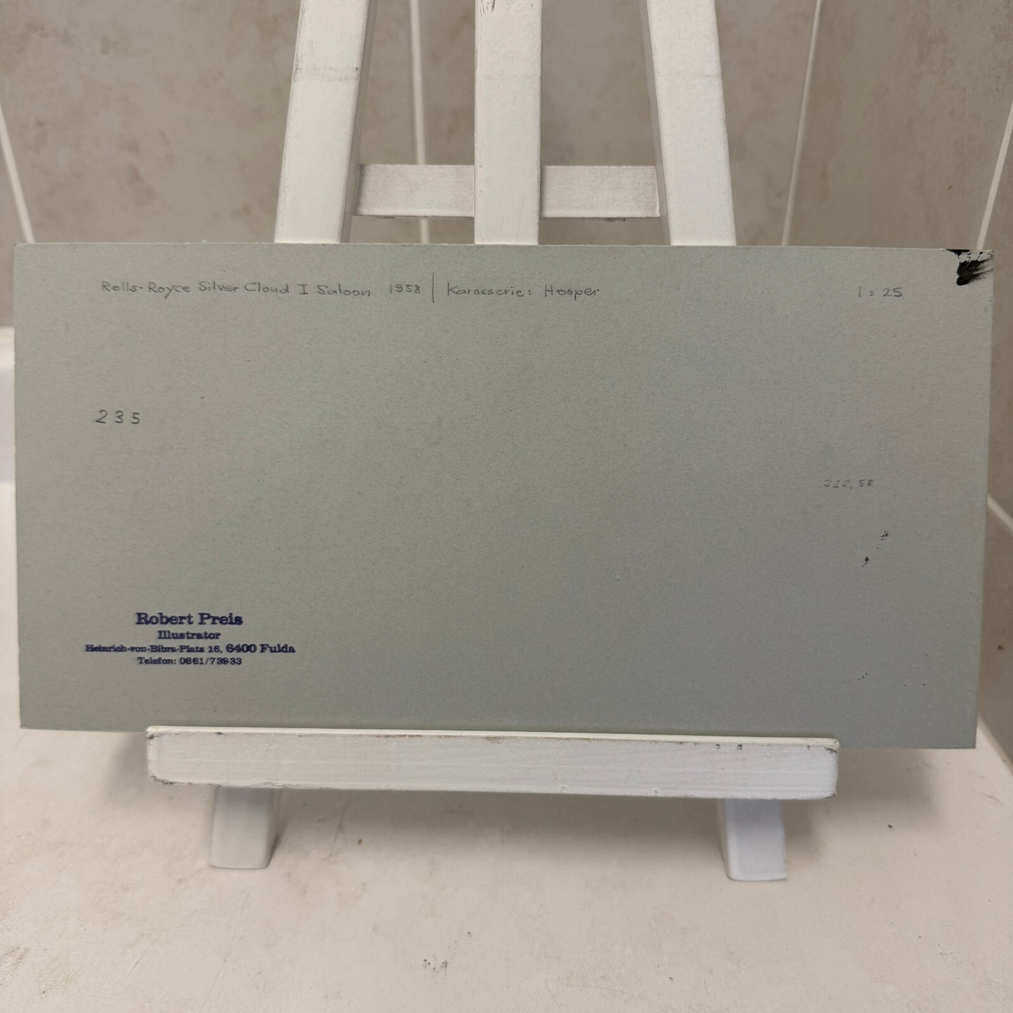 1958 Rolls Royce Silver Cloud Saloon Car Illustration Art Drawing Hand Drawn