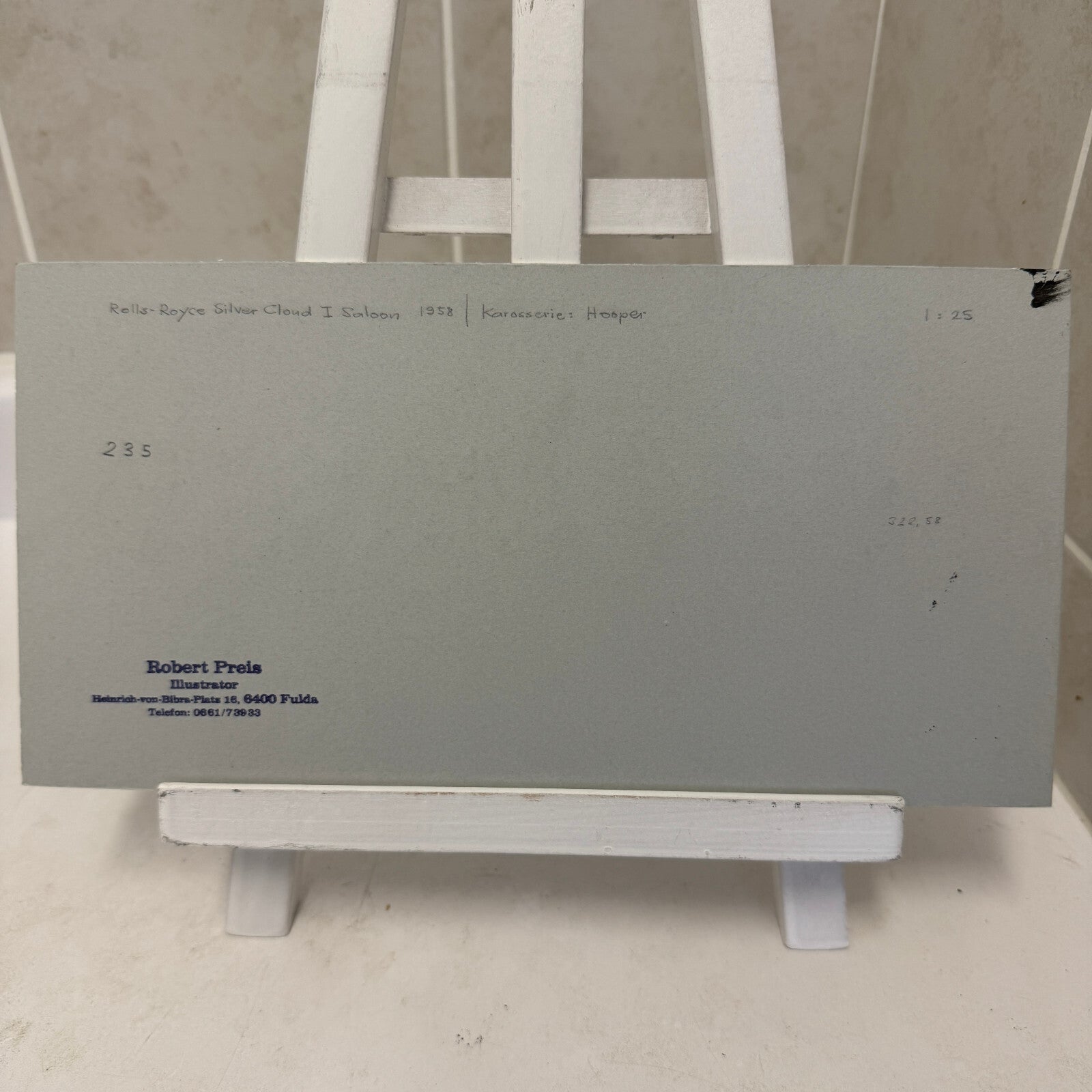 1958 Rolls Royce Silver Cloud Saloon Car Illustration Art Drawing Hand Drawn