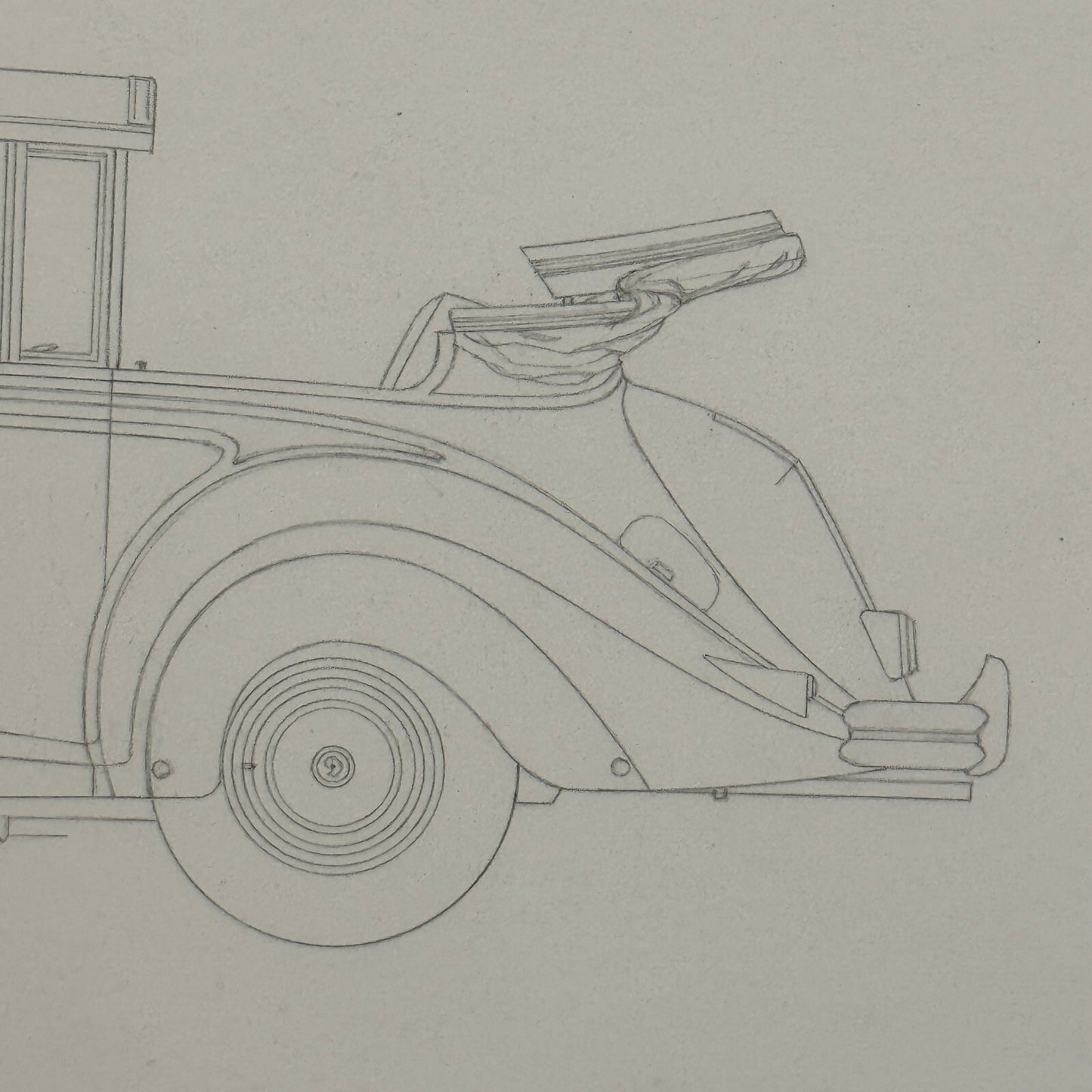 1957 Daimler DK400 Regina Landaulette Car Illustration Art Drawing Hand Drawn