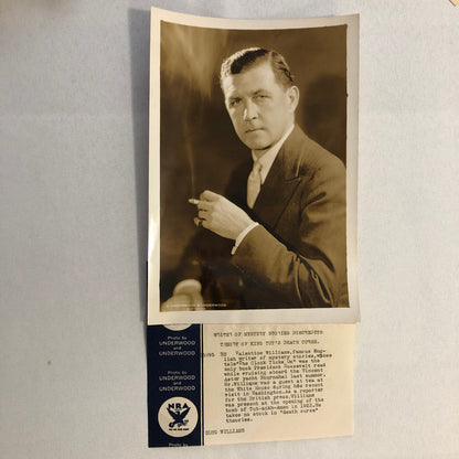 Valentine Williams British Writer Portrait Photo King Tut Franklin Roosevelt
