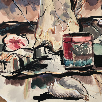 Vintage Painting Art Artwork Artist Arthur E Sudler Flowers Still Life