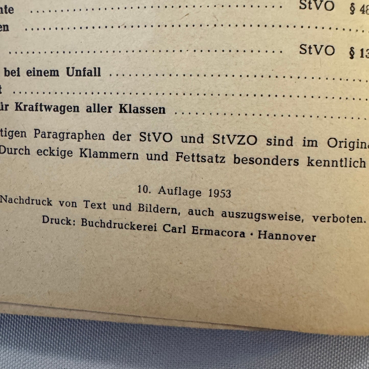 1953 Drivers Training Handbook Book German Germany Car Automobile