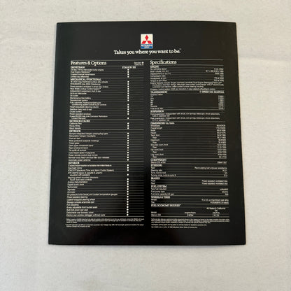 Mitsubishi Starion ESI Turbo Car Sales Brochure Catalog 1985.5 1985 1986
