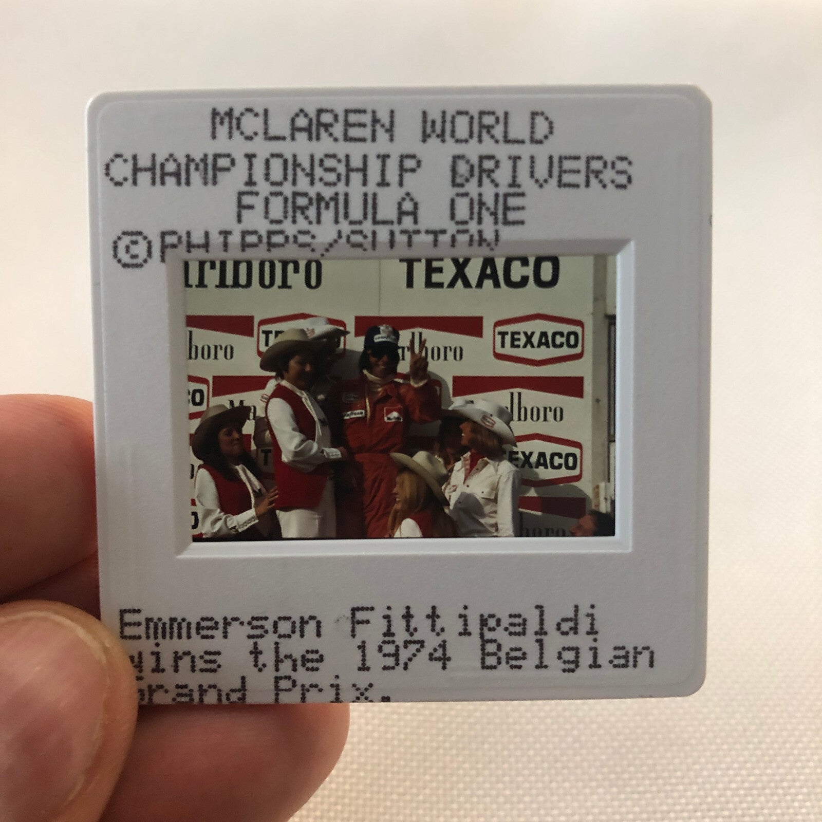 Emerson Fittipaldi 1974 Belgian GP F1 Formula One Racing 35mm Slide Photo