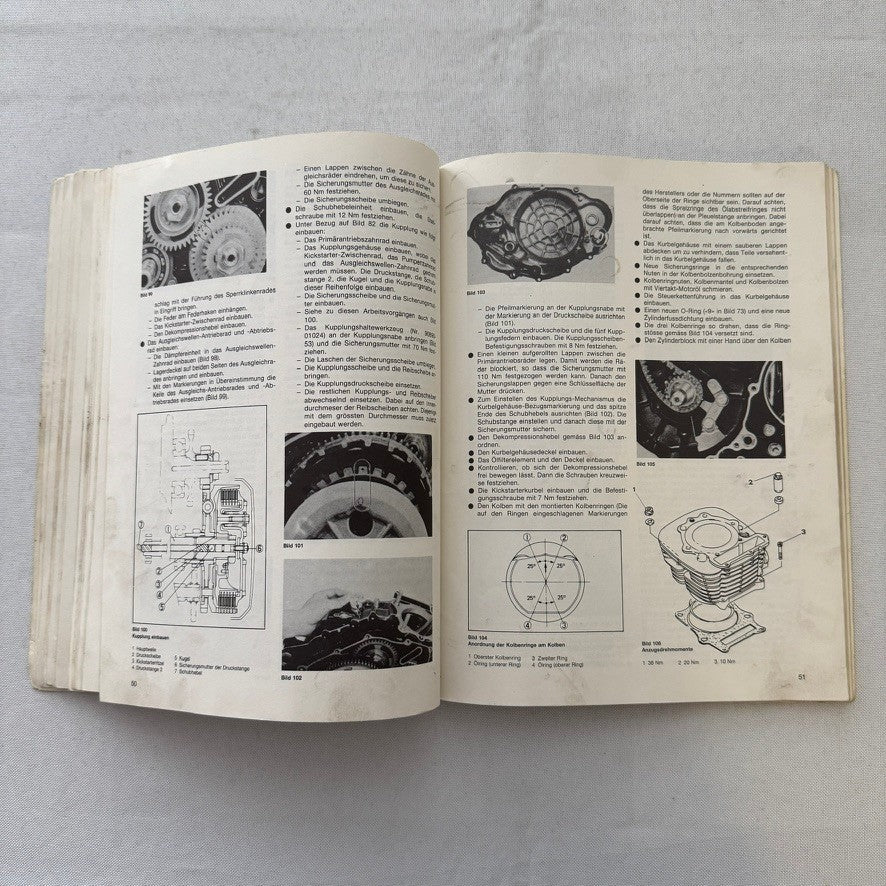 Vintage Yamaha XT550 Motorcycle Bike Repair Manual Book XT 550 GERMAN