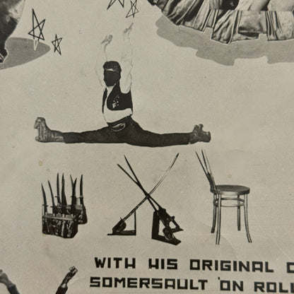 Vintage Circus Roller Skating Danger Act Postcard Post Card Ricardo Torez