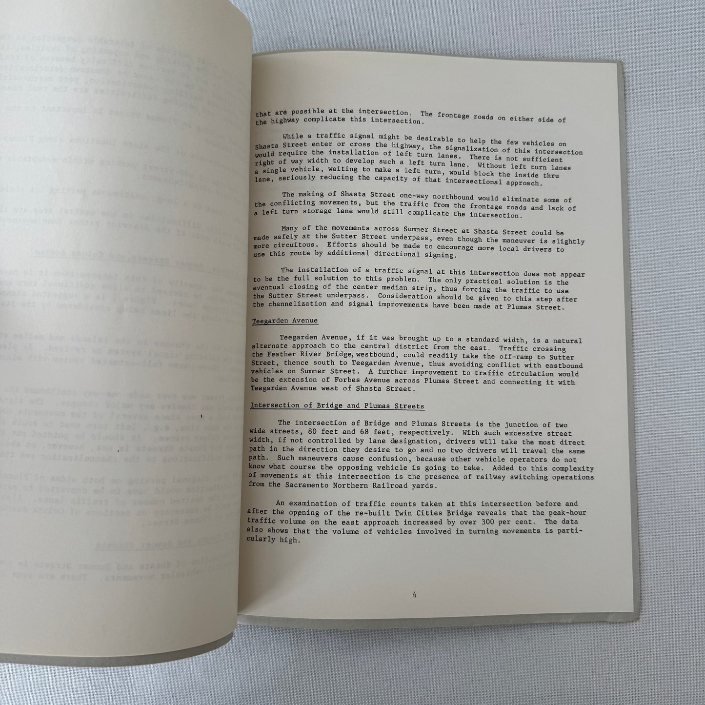 1959 Yuba City California Civil Engineering Traffic Study Report Document