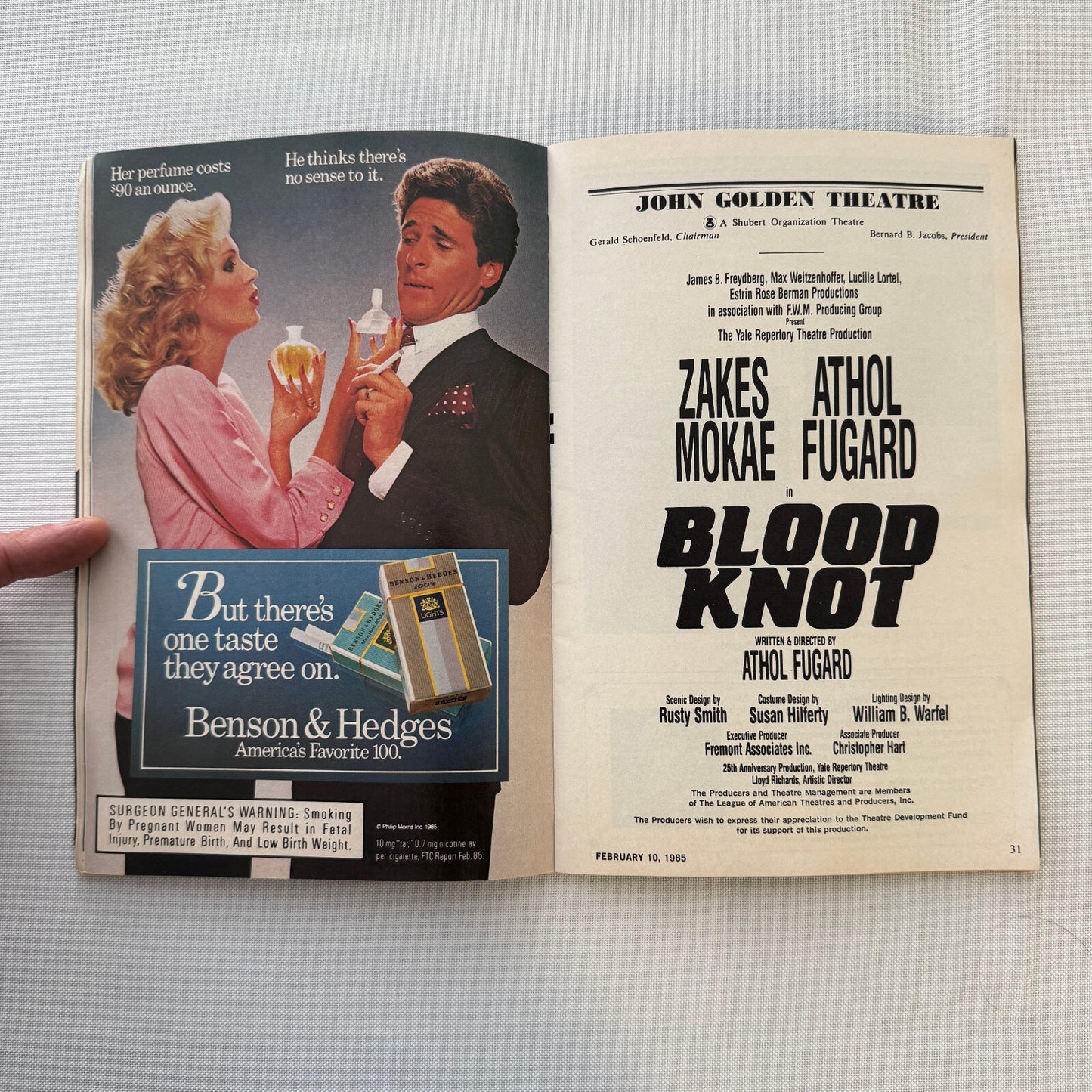 Blood Knot Signed Playbill Autographed Program Zakes Mokae Athol Fugard 1985