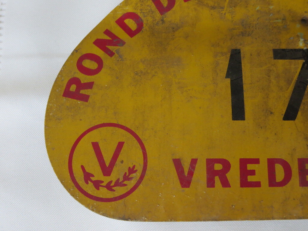 1964 Rond de Zuiderzee Rally Rallye Participant Plate #178 - Vredestein 