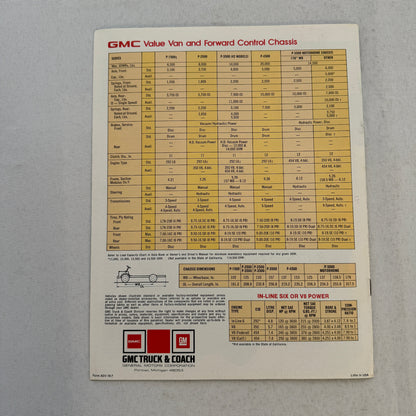 GMC Value Van Truck Sales Brochure Catalog Advertising
