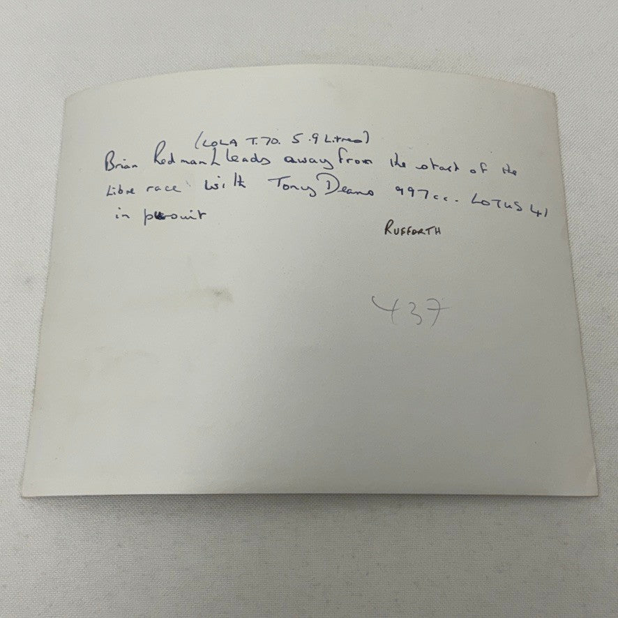 Vintage Racing Photo Brian Redman Lola T70 Tony Dean Lotus Motorsport Photograph