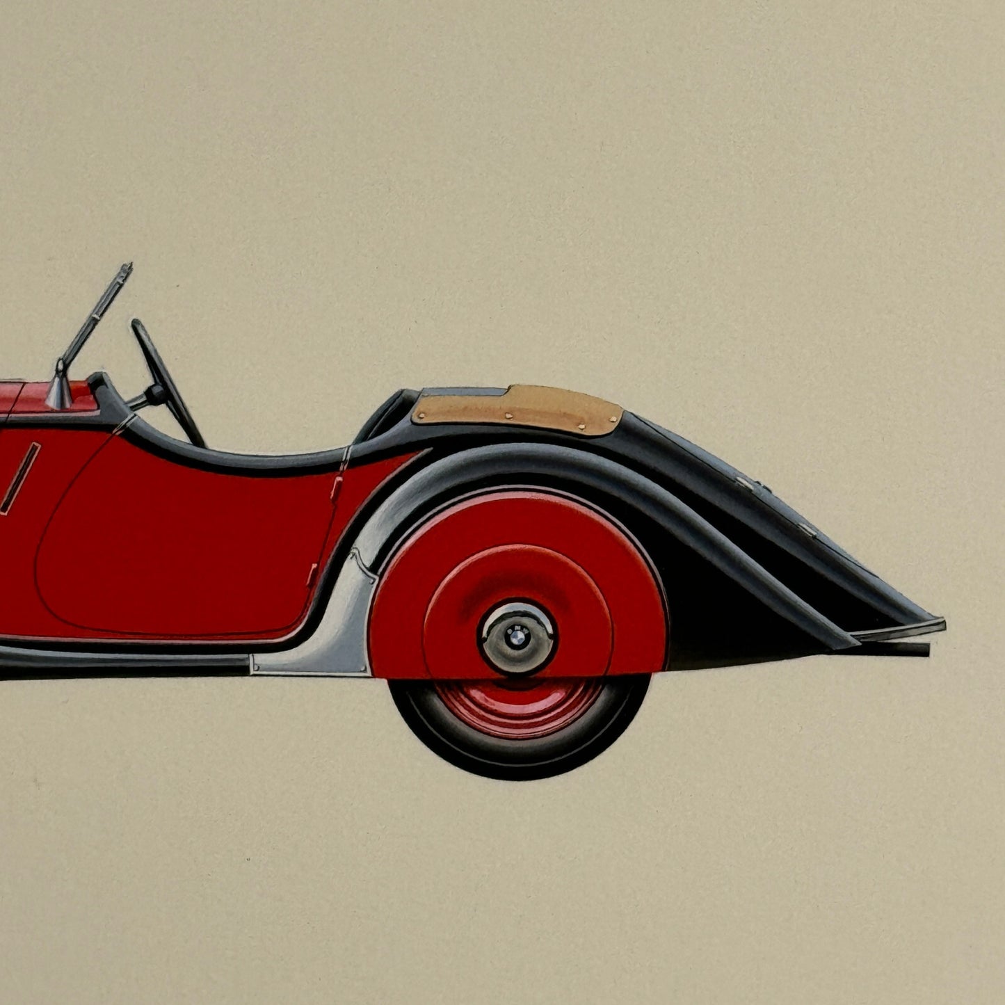 1953 BMW 315 Sport Car Illustration Art Drawing Hand Drawn Vintage