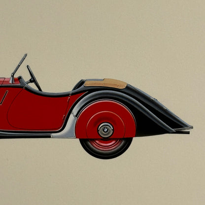 1953 BMW 315 Sport Car Illustration Art Drawing Hand Drawn Vintage